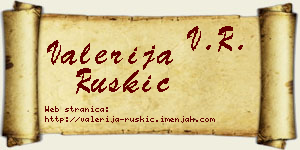 Valerija Ruškić vizit kartica